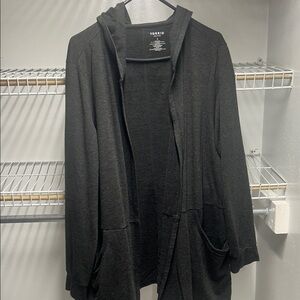 torrid Black Hooded Open-Front Cardigan